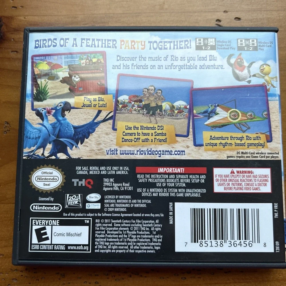 Nintendo DS Game RIO Tested, Original Case, Manual Included Video Game Movie Rio
